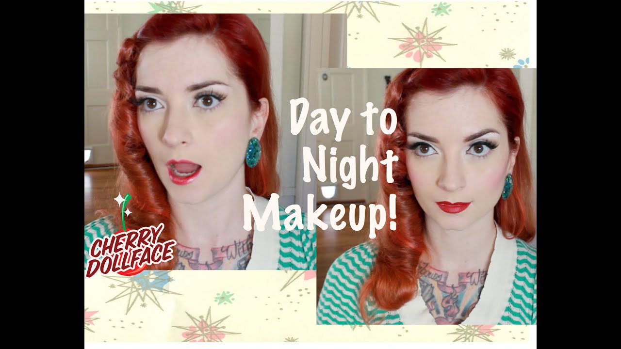 Vintage Makeup Tutorial Easy Day To Night CHERRY DOLLFACE YouTube