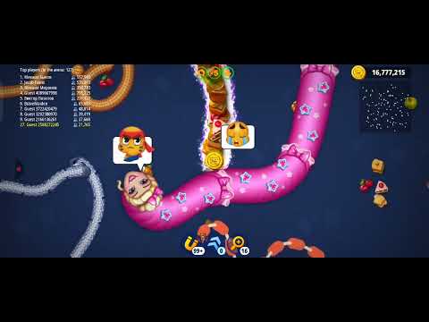 WormsZoneio Giant Pinky Snake Best Highest Score #wormszone #snakegame