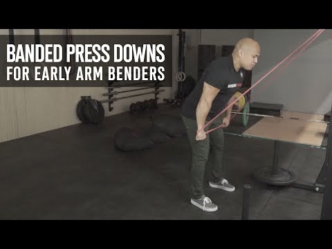 Banded Press Down for Early Arm Bend in the Snatch and Clean