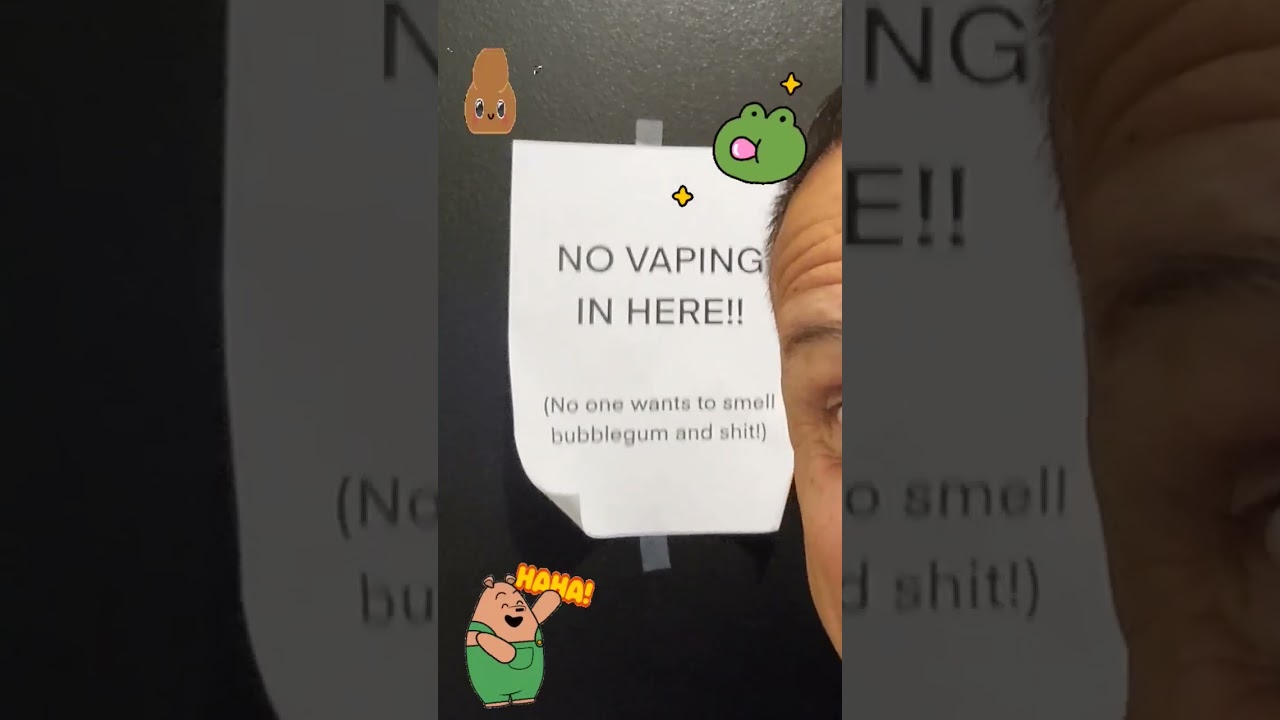 Watch Bubblegum vape and poo! Yuck! 🤣#bathroomfun #dontvapeandpoo #bathroomsign #gabagroove #happyfriday on YouTube Watch Bubblegum vape and poo! Yuck! 🤣#bathroomfun #dontvapeandpoo #bathroomsign #gabagroove #happyfriday on YouTube