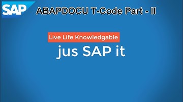 Basic SAP ABAP | For Beginners | First T-Code | ABAPDOCU | ABAP Documentation and Examples_Part_2