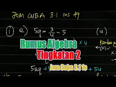 Bab 3 Rumus Algebra Tingkatan 2 Jom Cuba 3 1 Q1e Youtube