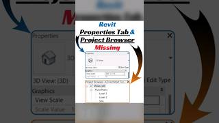 Revit properties tab and project browser missing #shorts #revit #architecture #tutorial