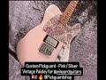 The Pickguard Shop - Custom Pickguard  - Pink / Silver Vintage Paisley 