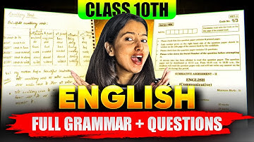 CLASS 10 FULL ENGLISH GRAMMAR + PYQs | LAST 15 DAYS STRATEGY | SCORE 95+ IN CLASS 10 #boardexam2025