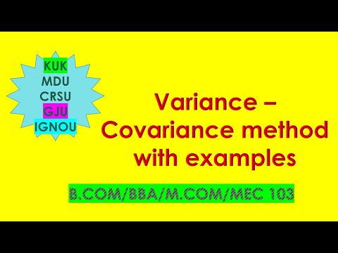 variance Covariance method with examples of Exercise-6 of bcom/m.com/mec 103||