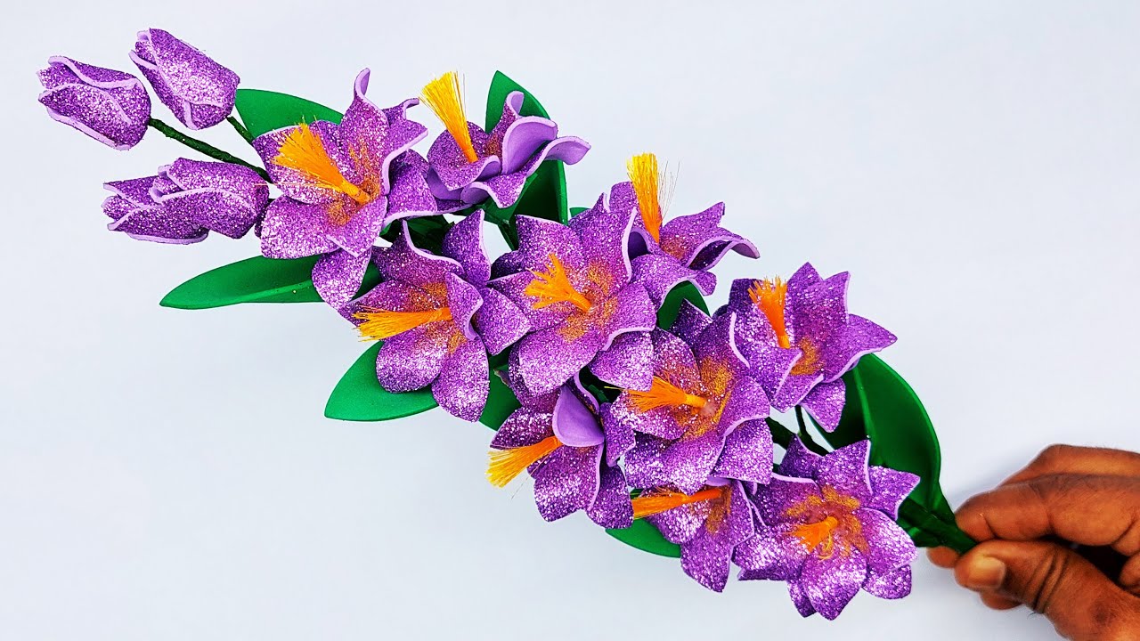 Easy And Beautiful Foam Flower Wall Hanging Idea Wall Decor Idea