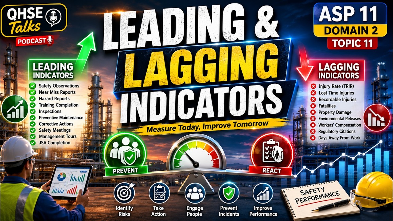 ASP 11 Domain 2 Topic 11 | Leading vs. Lagging Indicators Explained | CSP & ASP Exam Prep