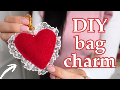 How to Make a Lace Heart Bag Charm | Valentine’s Day DIY - beginner friendly & without a machine!