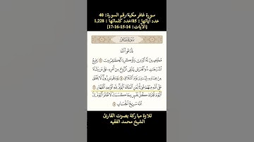 سورة غافر، [الآيات: 14-15-16-17] تلاوة مباركة بصوت القارئ الشيخ محمد الفقيه