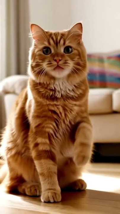 An adorable fluffy orange cat 🥺🥺🥺 #cat #cute