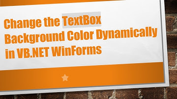 Change the TextBox Background Color Dynamically in VB.NET WinForms