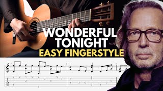 EASY VERSION Wonderful Tonight - Eric Clapton - Fingerstyle Guitar