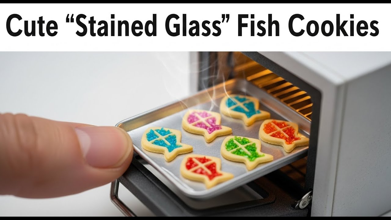 Making Cute "Stained Glass" Fish Cookies | Satisfying Baking ASMR