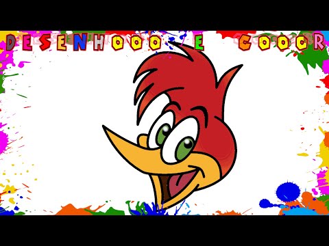 Como Desenhar o PICA PAU | DESENHO | FÁCIL | Desenho para Colorir e Imprimir |@desenhoooecooor