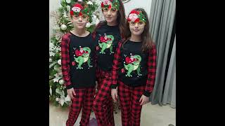 KidsHoo Exclusive Design Christmas Matching Family Pajamas Santa Jurassic Dinosaur Pajamas Set