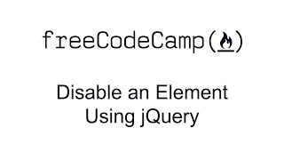 Disable an Element Using jQuery