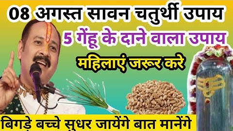 8अगस्त सावन आखरी चतुर्थी 5गेहूं के दाने वाला उपाय करें||बिगड़े बच्चे सुधर जायेंगे #pradeep_ji_mishra