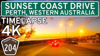 [4K] Sunset Coast Drive Timelapse 🇦🇺 - Perth, Western Australia