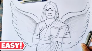 Savitribai Phule Drawing How To Draw Savitribai Phule Drawing