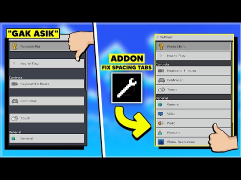PAKAI ADDON INI Buat Perbaiki Tampilan Setting Tab Baru Di Minecraft Kalian...