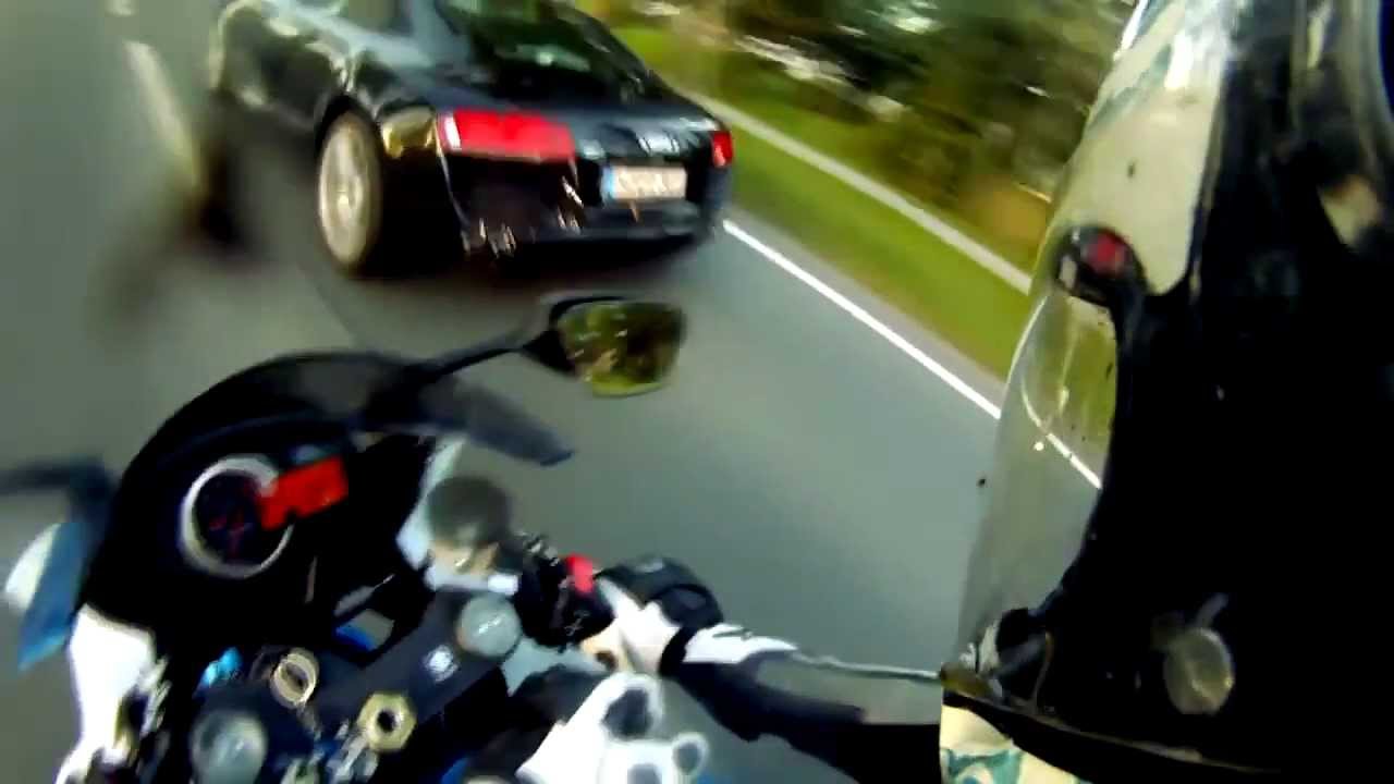 Audi R1000 GSX R1000 vs AUDİ R8 -V8 engine - Harika Kapışma - YouTube
