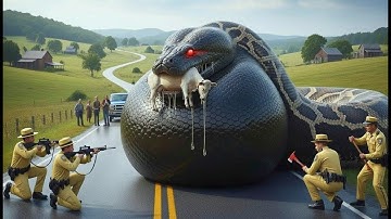 Courageous Rescue Squad Fights Giant Python to Save Innocent Cow