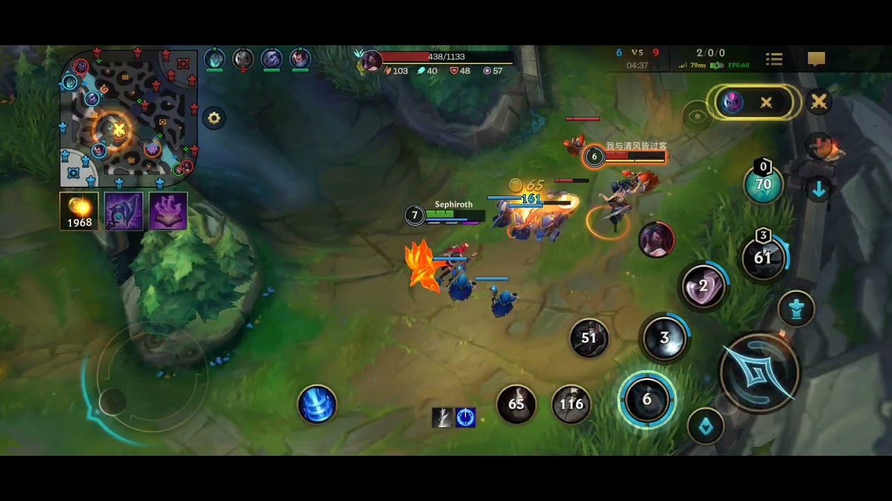 Ahri taking Akali at Baron Lane in a 1v1 fight