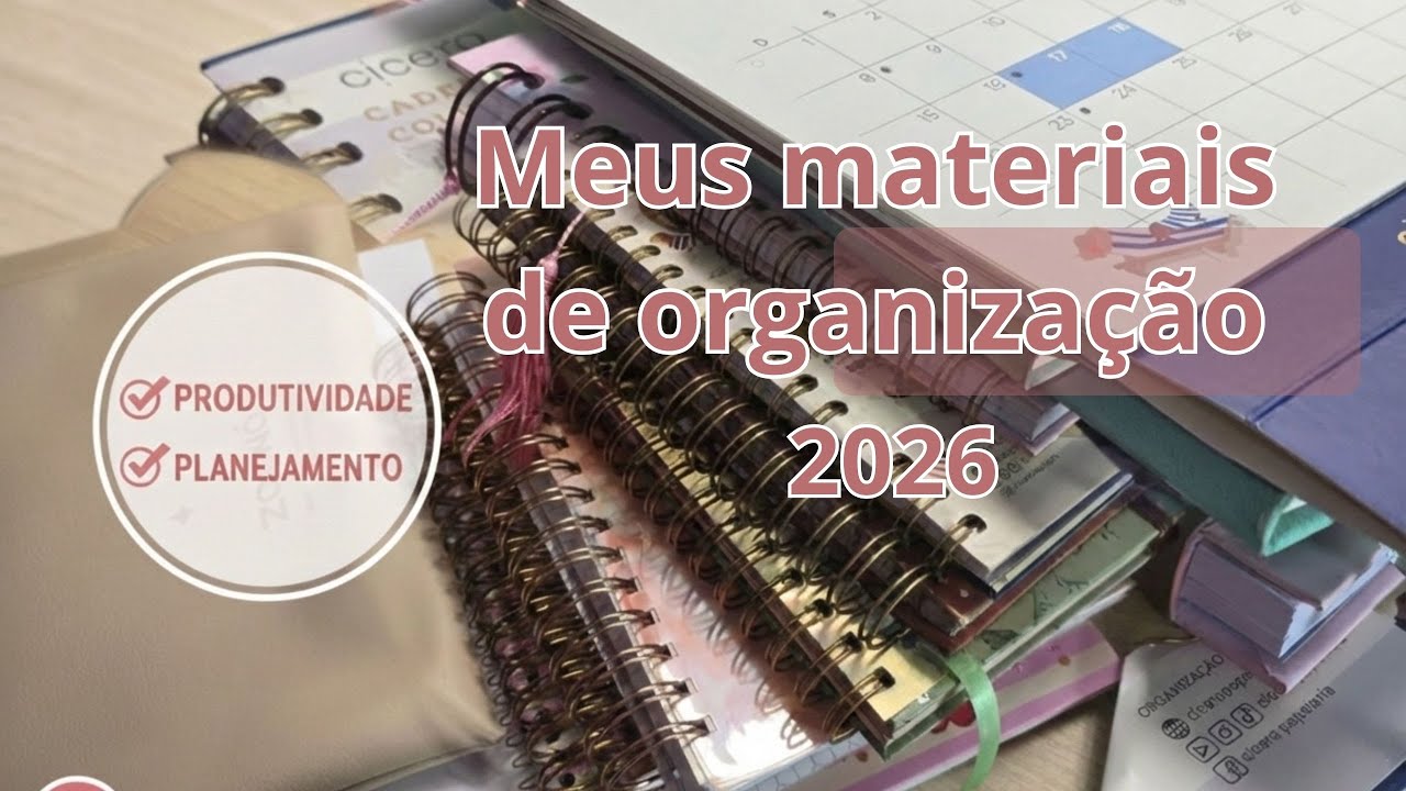 Setup 2026 - Planner e cadernos que vou usar em 2026.