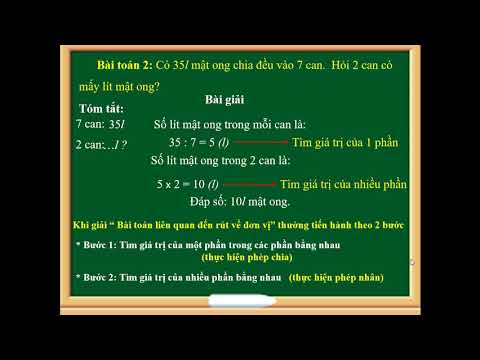 Toán 3: Bài toán liên quan đến rút về đơn vị