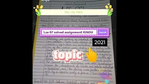lse 07 solved assignment IGNOU 2021 bsc