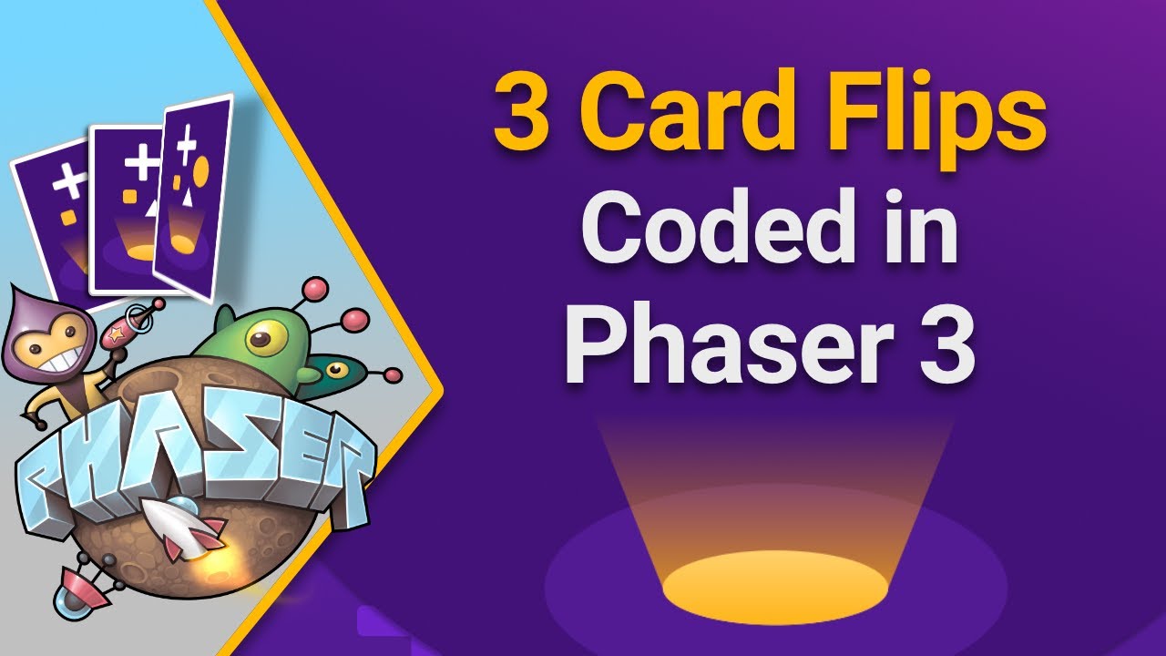 3 Card Flips Coded in Phaser 3 - YouTube