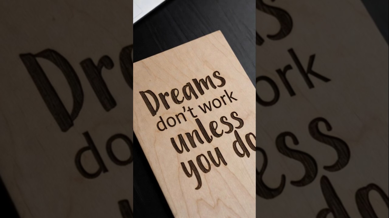 Dreams Motivational Wood Engraving Daily Motivation Quotes 