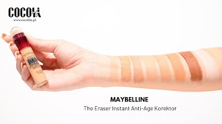Maybelline The Eraser Instant Anti-Age Korektor Wszystkie Odcienie Swatches Cocolita