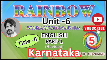 #5th standard English workbook #Rainbow unit -6 Karnataka