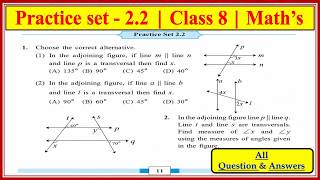 Practice Set 2.2 Class 8 Maths | Chapter 2 Parallel Lines and Transversal | Maharashtra Board #std8