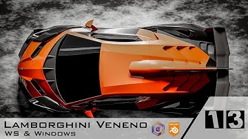 Blender car modelling... Lamborghini Veneno tutorial. (Part 13. WS & Windows)