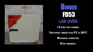 Видео Binder FD53 mechanical convection oven (3675F OVEN) (автор: American Instrument Exchange)