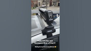 Thule Wingbar EVO (backwards install) with SnowPack M on Prius V #snowboarding #skiing