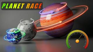 [45,300 KM/H 🪐] Solar System Rotational Speed Comparison (3D Spin Scale)