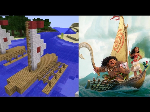 Minecraft: How to build a Moana Canoe - YouTube