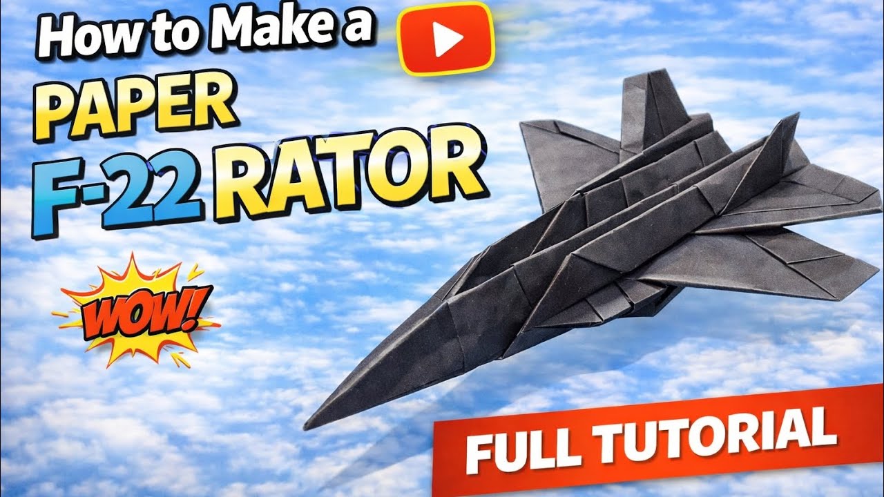 Title: How to Make a Paper F-22 Raptor ✈️ | Easy Origami Jet (Full Tutorial)