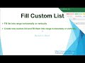 Quickly create custom lists and fill cells with them in excel