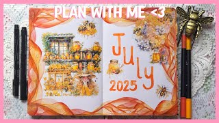 ✨🐝PLAN WITH ME/JULY 2025 BULLET JOURNAL SET UP//BEE THEME #planwithme #bulletjournal