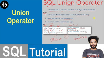 #46 Union Operator in SQL | SQL Tutorial