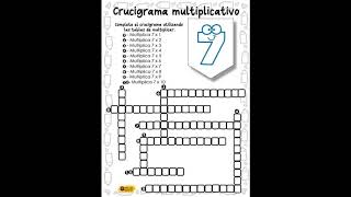 Crucigramas con multiplicación para descargar