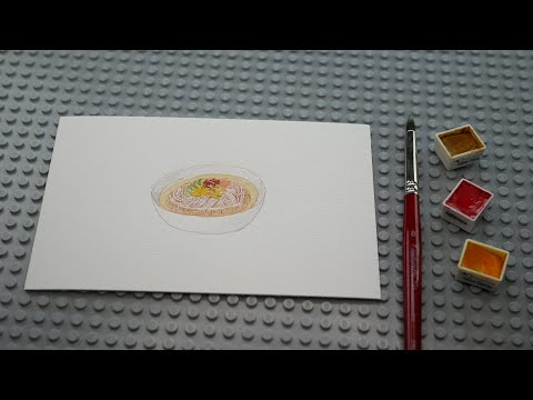 수채화로 그려보는 음식 시리즈 - 잔치국수
