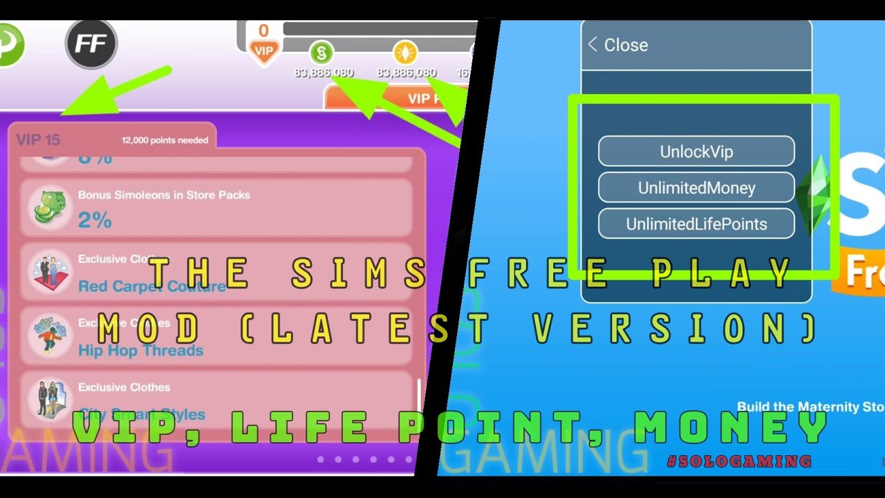 Download The Sims FreePlay Mod VIP, Unlimited Money, Life Point Latest