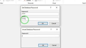 how to set unset password in  access database