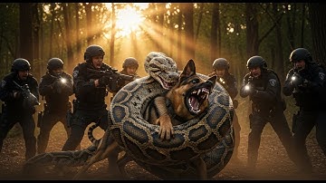 Fearless Heroes Confront GIANT Python to Save German Shepherd 🐍🐕